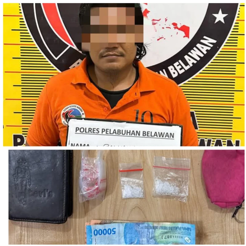 Sat Narkoba Polres Pelabuhan Belawan Tangkap Pengedar dan Pengguna Narkoba di Desa Klumpang - www.tajamnews.co.id