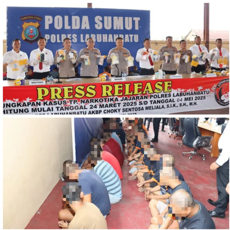 Konferensi Pers Pengungkapan Kasus Tindak Pidana Narkotika Oleh Polres Labuhanbatu - TajamNews