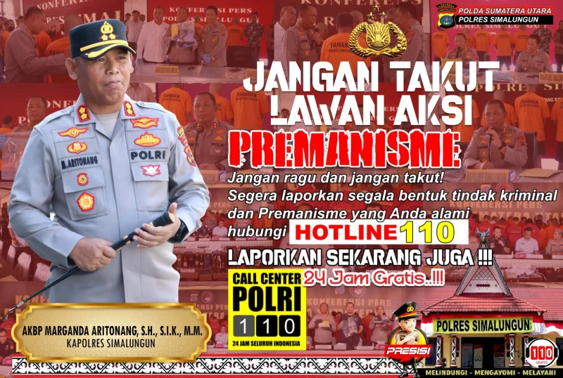 Kapolres Simalungun Ajak Masyarakat Manfaatkan Call Center 110 untuk Laporkan Tindak Kriminal, "Jangan Takut, Lawan Aksi Premanisme" - www.tajamnews.co.id