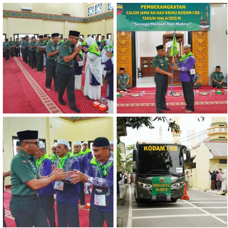 Kasdam I/BB Berangkatkan Jamaah Calon Haji KBIHU Kodam I/BB, Harapkan Haji Mabrur dan Jaga Nama Baik TNI - TajamNews