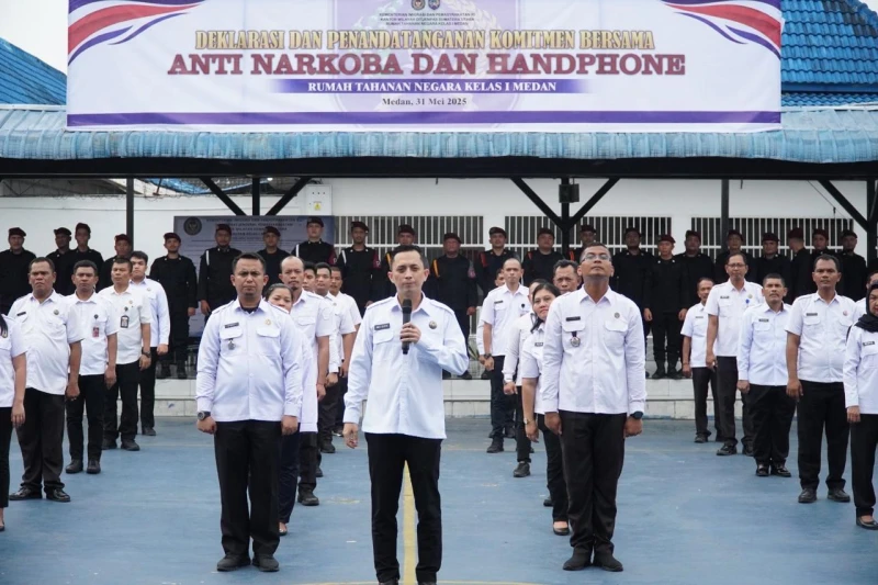 Deklarasi Komitmen Bersama, Rutan Kelas I Medan Siap wujudkan Rutan Terbebas dari Peredaran Narkoba dan Handphone - www.tajamnews.co.id