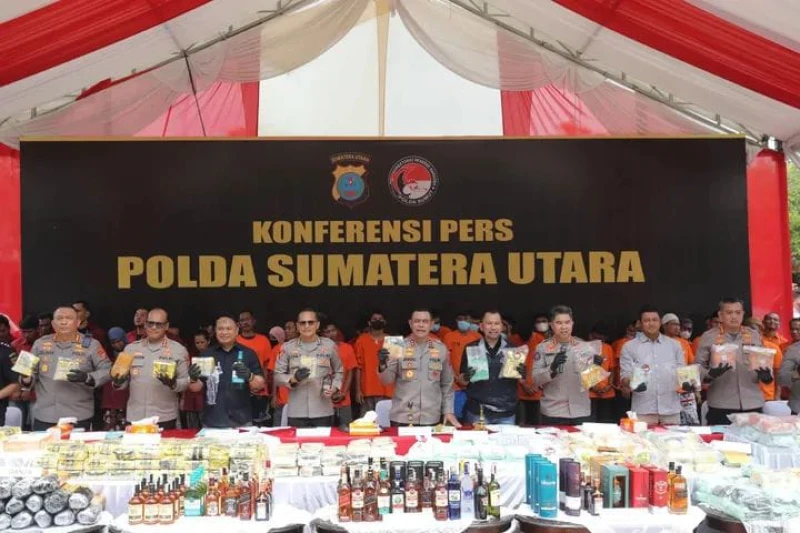 Aksi Masif Polda Sumut Berantas Narkoba, 2.373 Kasus Terungkap Sejak Awal 2025 - www.tajamnews.co.id