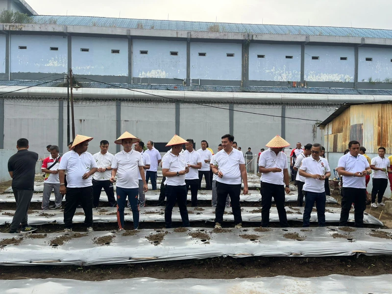 *Jalan Santai & Penanaman Bibit Cabai Merah Rutan Kelas I Medan* - TajamNews