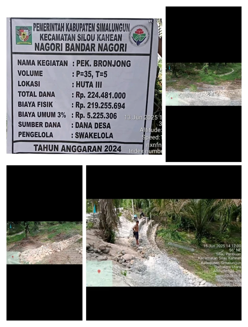 *Pembangunan Bronjong Di Nagori Bandar Nagori Ujung SILOU KAHEAN Diduga Tidak Sesuai Hasil Musyawarah Desa* - TajamNews
