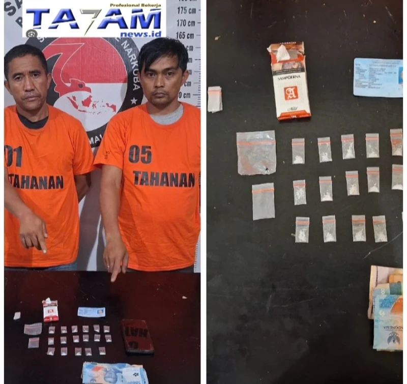 Sat Narkoba Polres Simalungun berhasil Bongkar Peredaran Sabu 3,31 Gram, Dua Pengedar Dibekuk di Gubuk - www.tajamnews.co.id