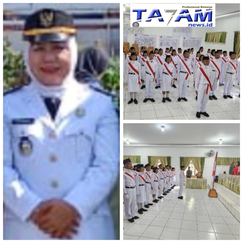 Camat Panombean Panei Pimpin Pengukuhan Pasukan Paskibraka pada HUT RI ke-80 - TajamNews