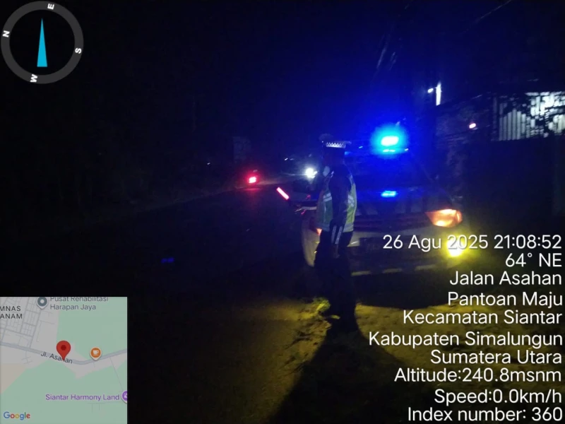 Sat Lantas Polres Simalungun Hadirkan Negara di Jalan Raya, Blue Light Patrol Cegah Balap Liar dan Begal - TajamNews