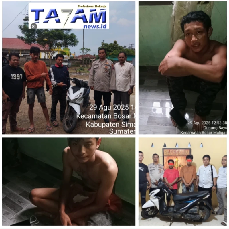 Kurang dari 24 jam tim Polsek Bosar Maligas Berhasil Ungkap Pelaku Coranmor - TajamNews