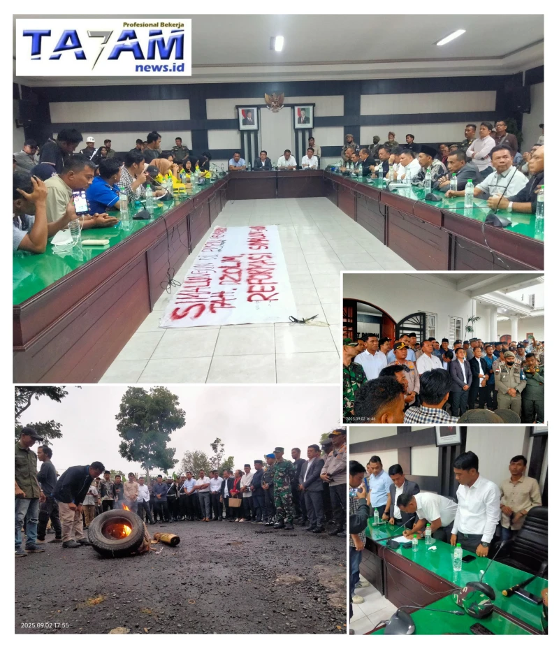 Pintu Terbuka! Pimpinan DPRD Simalungun Sambut Aliansi Mahasiswa Dalam Unjuk Rasa Damai. - TajamNews