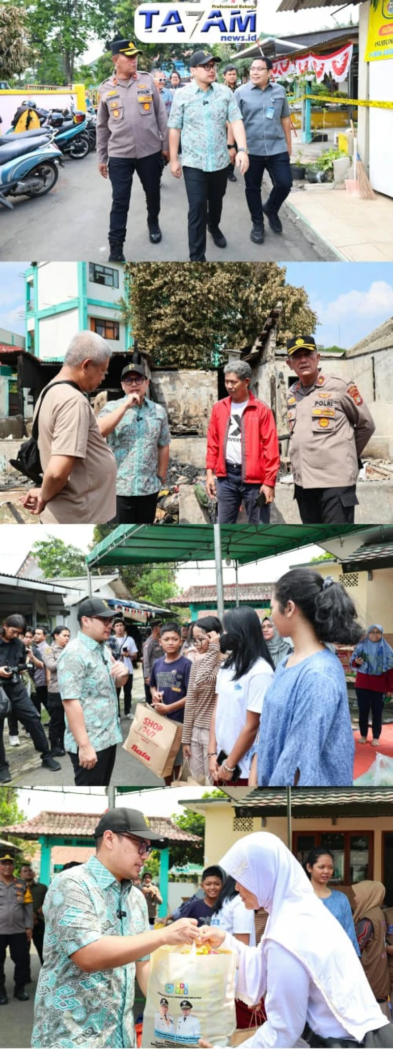 Pemko Tangsel Hadir untuk Korban Kebakaran Asrama Polsek Serpong Sekaligus Pastikan Bantuan dan Pemulihan Berjalan Cepat - TajamNews