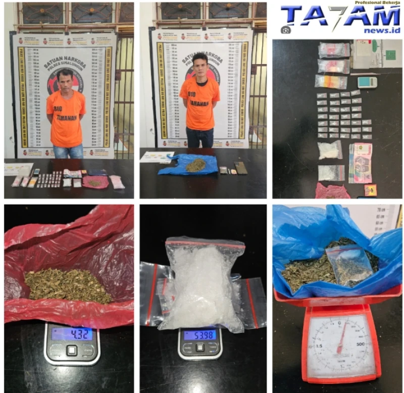 Lagi - lagi Sat narkoba Polres Simalungun  Bekuk Bandar Narkoba, Sita 159 Gram Sabu-Ganja - TajamNews