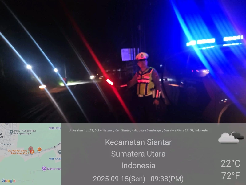 Pengabdian Tanpa Batas, Sat Lantas Polres Simalungun Gelar Blue Light Patrol Demi Keamanan Malam Hari - TajamNews