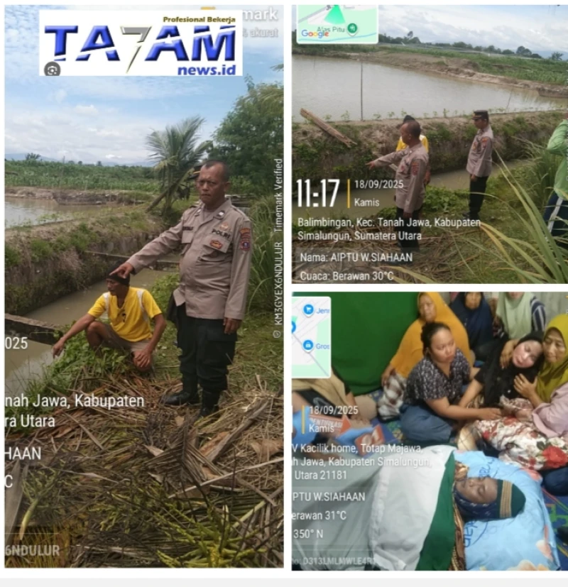 Polsek Tanah Jawa Bertindak Cepat Tangani Penemuan Mayat di Irigasi Simalungun - TajamNews