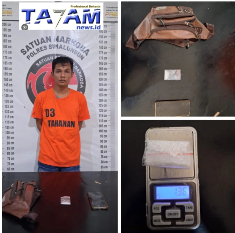 Tak henti - hentinya..Sat Narkoba Polres Simalungun Basmi para pengedar narkoba kini kembali Grebek Bandar Sabu di 1,36 Gram,  di Sibuntuan. - TajamNews