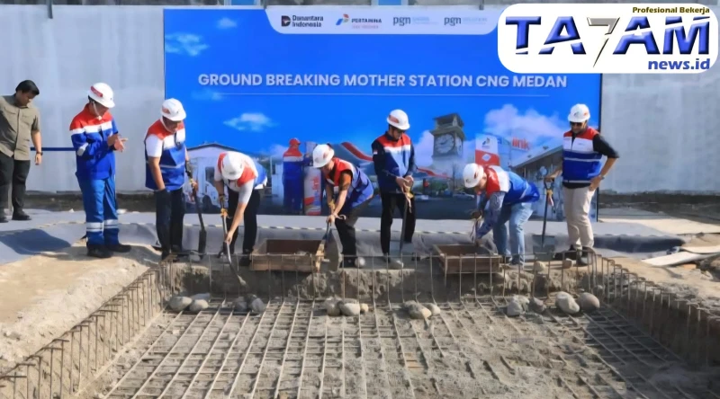 Medan Cetak Sejarah: Ground Breaking Mother Station CNG Pertama Hadirkan Energi Bersih - TajamNews