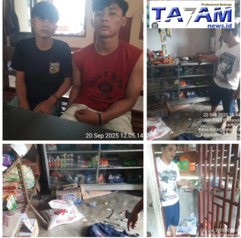 Dua Pemuda Pencuri Kios,di ringkus sat res polsek tanah jawa Kerugian Rp 10,4 Juta - TajamNews