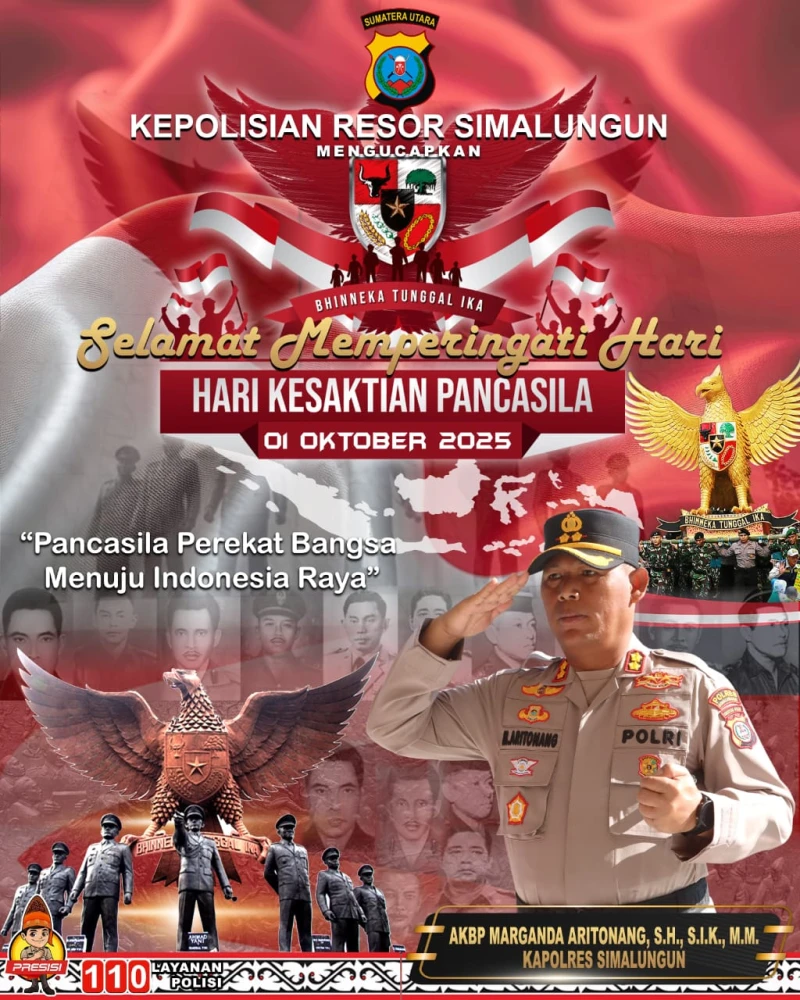 Kapolres Simalungun Ajak Masyarakat Jaga Persatuan di Hari Kesaktian Pancasila 2025 - TajamNews