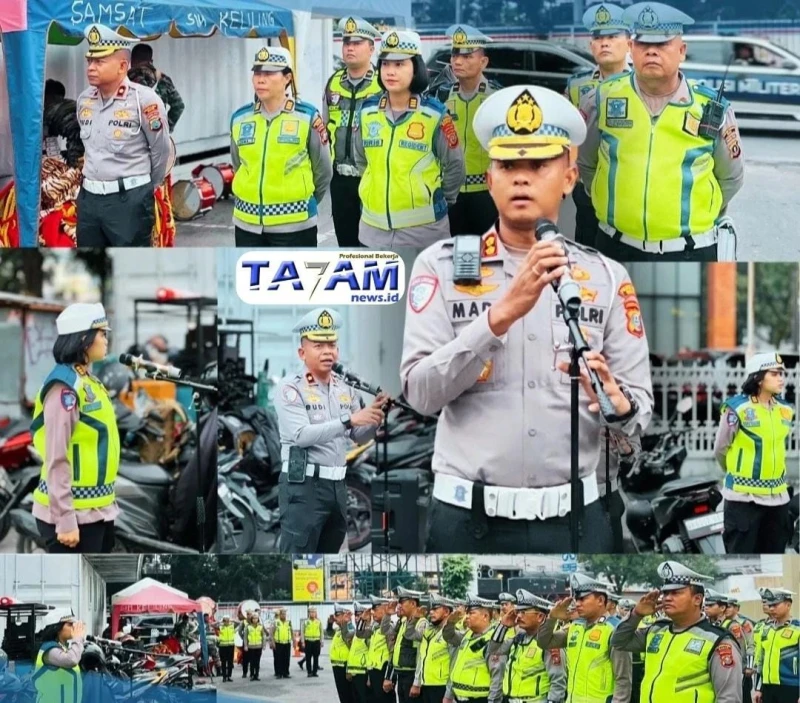 Apel Pagi Satlantas Polrestabes Medan: Langkah Strategis Meningkatkan Keamanan Lalu Lintas Menjelang Perayaan HUT TNI ke 80 - TajamNews