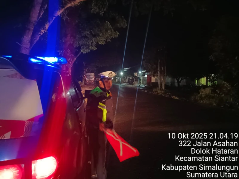 Sat Lantas Polres Simalungun Gelar Patroli Blue Light, Tekan Pelanggaran dan Kecelakaan Lalu Lintas di Malam Hari - TajamNews