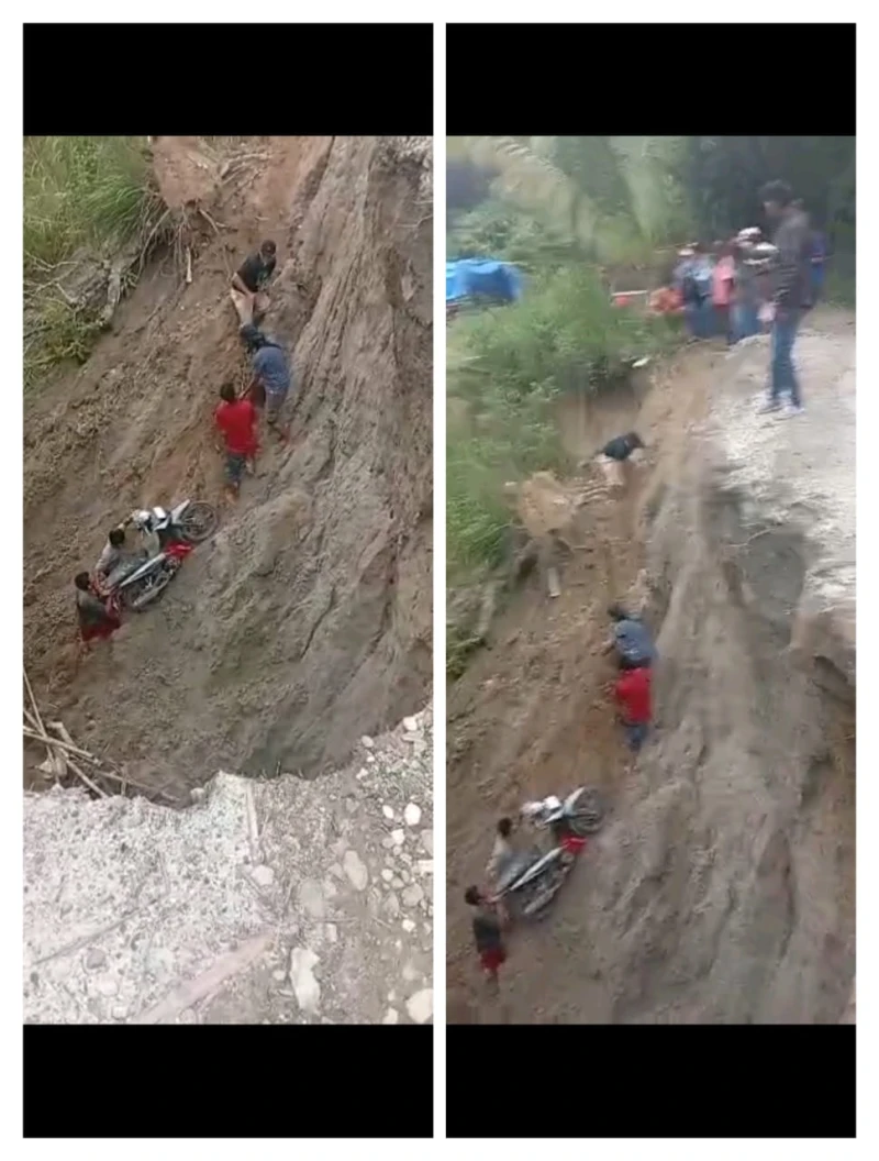 *Jalan Raya Dusun Buttu Ganjang, Nagori Siporkas, Kecamatan Raya Longsor* - TajamNews