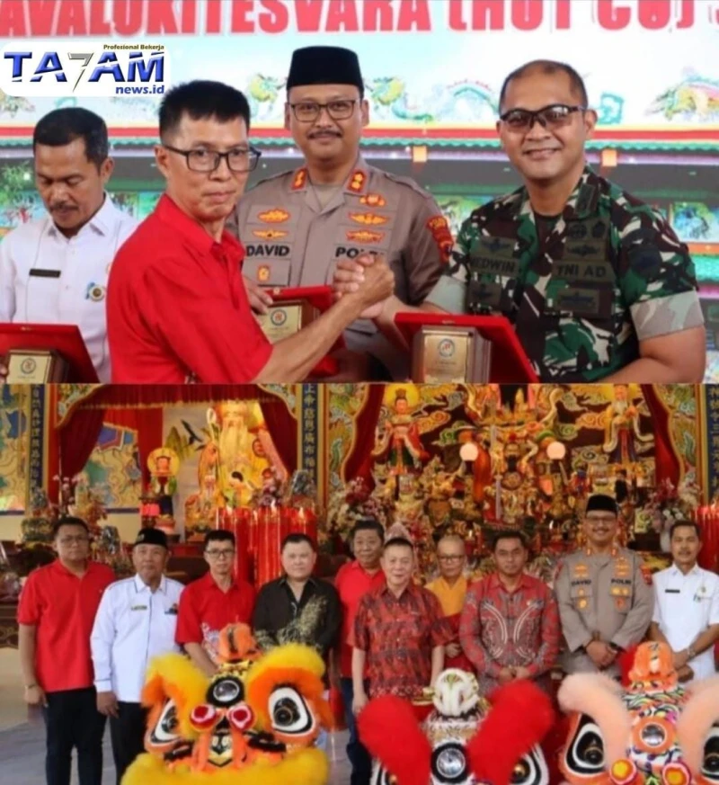 Polisi dan Umat Bersatu Menjaga Kerukunan: Simbol Toleransi dan Sinergi Keamanan dari Vihara Avalokitesvara Stabat - TajamNews
