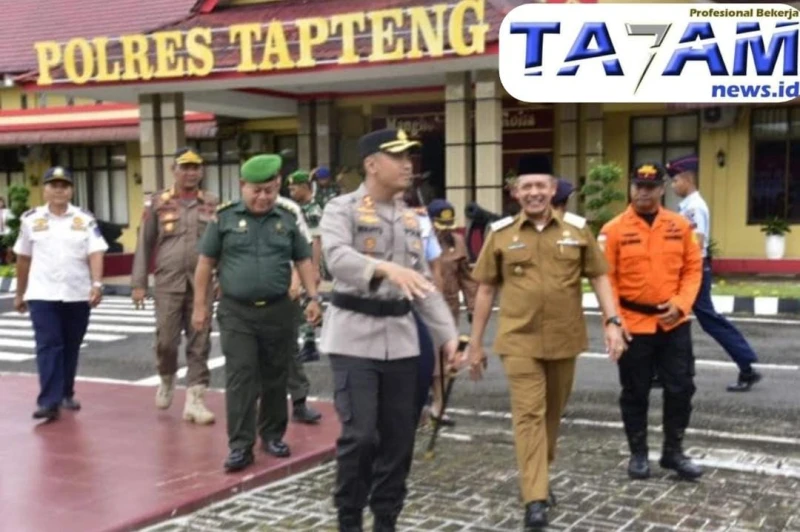 Kapolres Tapteng Beri Peringatan Dini Kepada Instansi Dengan Mengajak Siaga Hadapi Curah Hujan Ekstrem - TajamNews