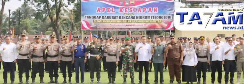 Kapolres Pematang Siantar Pimpin Apel Siaga dan Pemeriksaan Peralatan Tanggap Darurat Bencana Hidro Meteorologi - TajamNews
