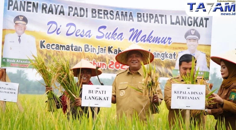 Bupati Langkat Tunjukkan Komitmen Penuh Dukung Petani Pada Perayaan Panen dan Peresmian Kilang Padi - TajamNews
