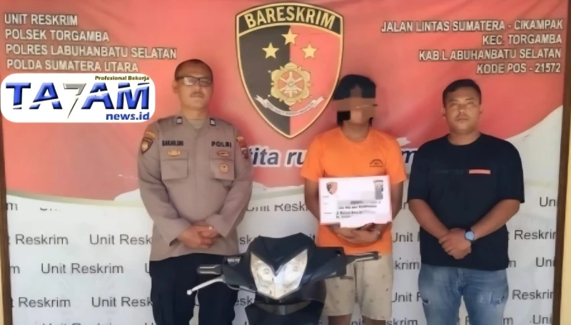 Pelaku Pencurian Sepeda Motor Diciduk Personel Polsek Torgamba Setelah Melarikan Diri ke Riau - TajamNews