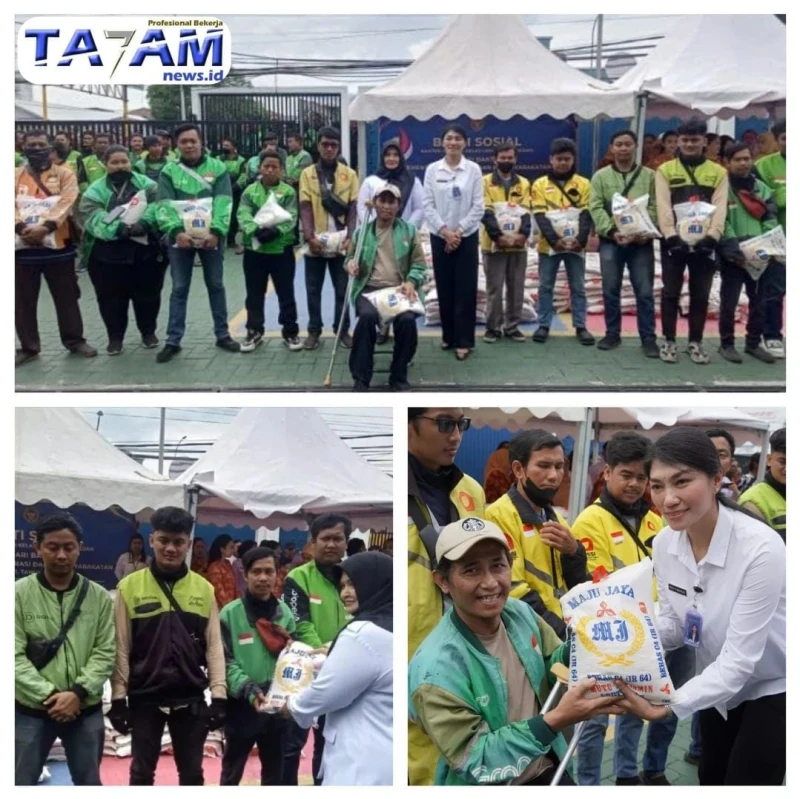 2,5 Ton Beras Dibagikan ke Ojol dan Warga oleh Imigrasi Medan Sebagai Wujud Ketahanan Pangan - TajamNews