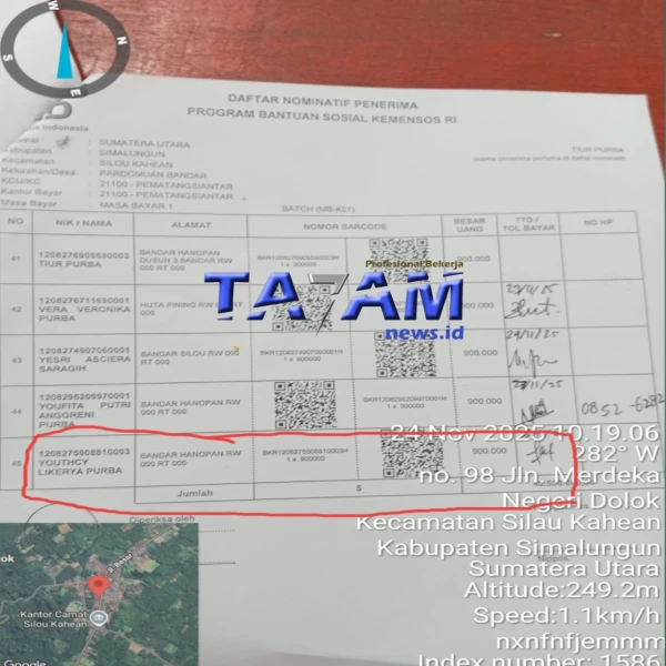 Sekretaris Desa Pardomuan Bandar Youtchy Likerya Purba Terima Bantuan BLTS Kesra Akibat Data Lama yang Tak Pernah Diperbarui - TajamNews