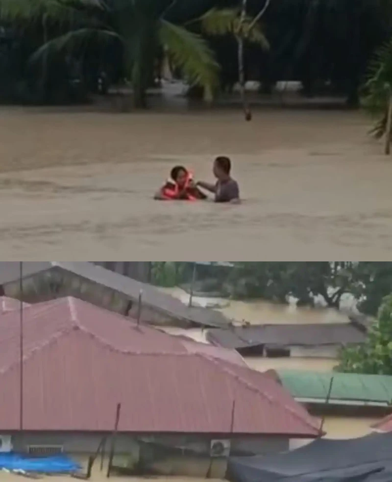 Deraan Hujan Deras Sebabkan Sepuluh Kecamatan di Langkat Terendam Banjir Parah - TajamNews