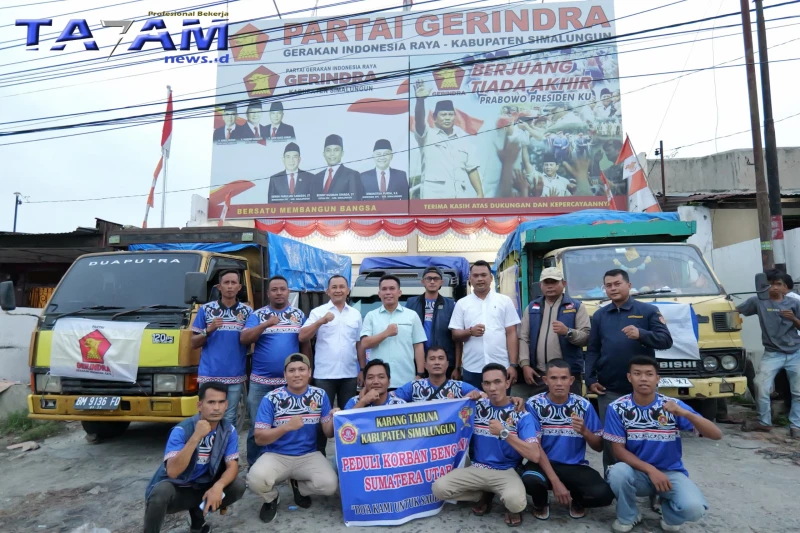 Kolaborasi Gerindra - Karang Taruna : Distribusikan Bantuan Kemanusiaan Tahap I Untuk Bencana Sumatera. - www.tajamnews.co.id