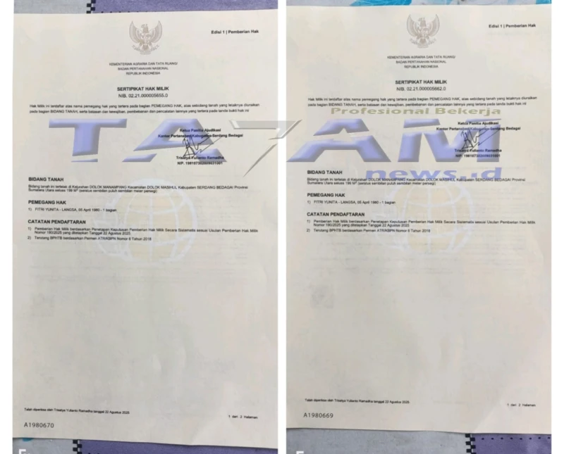 Berita Kehilangan : Dua SHM Milik Fitri Yunita Tercecer Disepanjang Jalan Dolok Masihul. - www.tajamnews.co.id