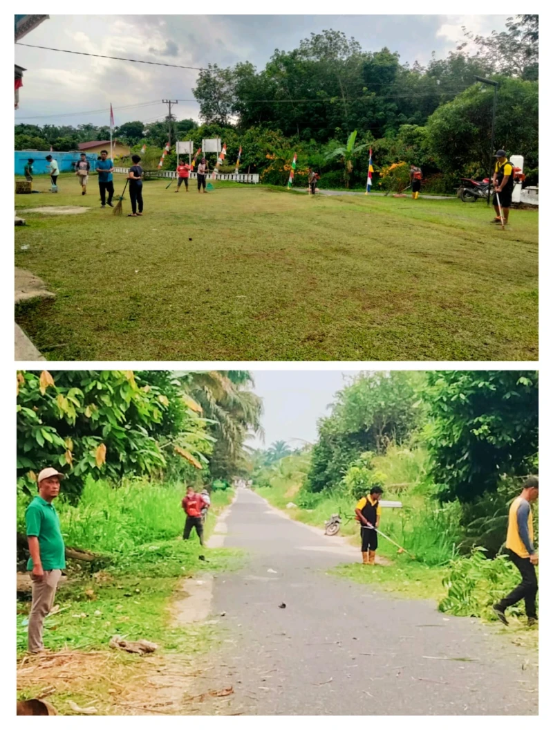 *Gotong Royong Rutin Nagori Pardomuan Tongah, Wujud Kedisiplinan Perangkat dalam Menjaga Kebersihan Lingkungan* - TajamNews