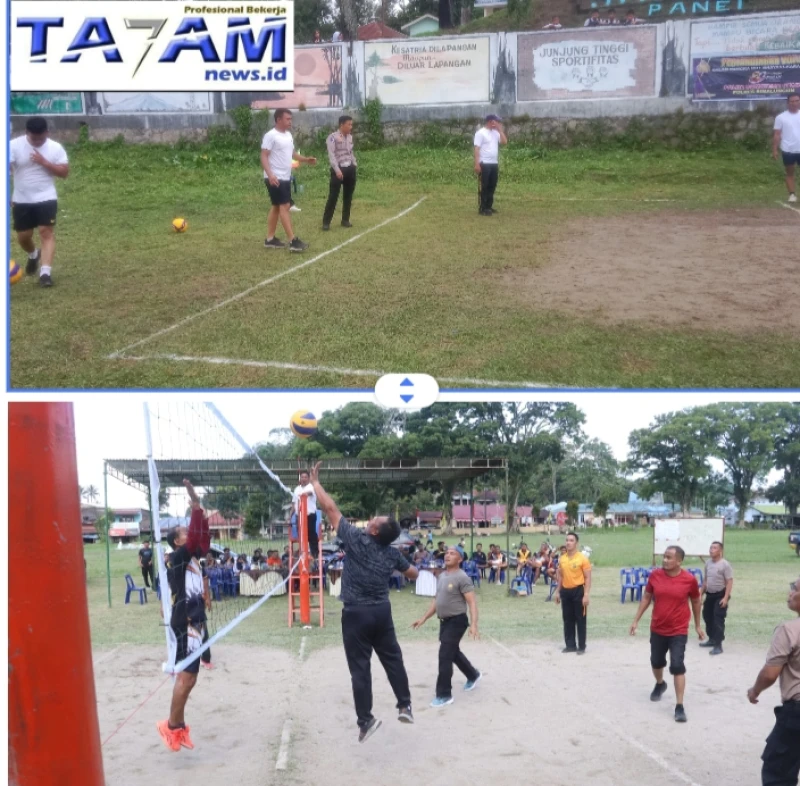 Sambut HUT Bhayangkara ke-80, Kapolres Simalungun Gelar Turnamen Bola Volly Antar Personel - TajamNews