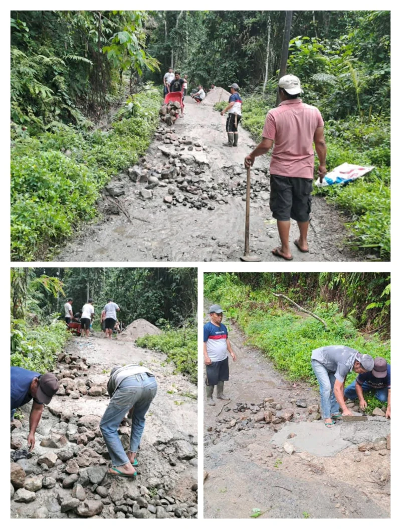 *Semangat Gotong Royong Tak Surut, Masyarakat Swadaya Perbaiki Jalan Nagori Dolok Marawa hingga Bah Polung* - www.tajamnews.co.id