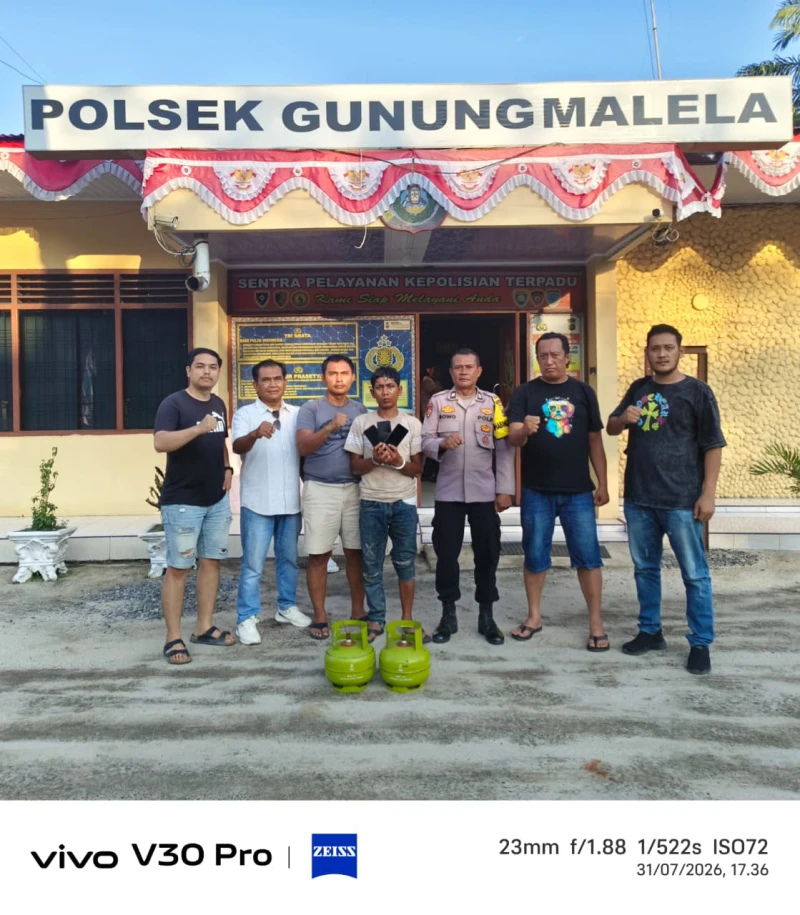 Hanya 4 Jam! Polsek Gunung Malela Ringkus Maling Yang Masuk Rumah Warga Dini Hari, Tiga HP dan Dua Tabung Gas Berhasil Diamankan - TajamNews