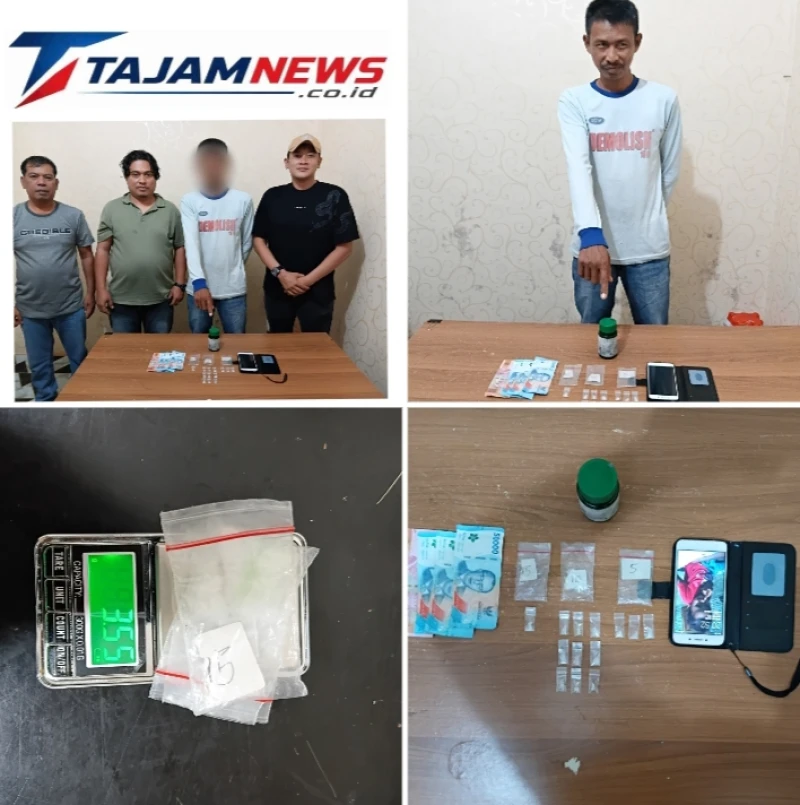 Gerebek Sarang Narkoba, Polsek Dolok Batu Nanggar Ringkus Warga Bahung Huluan, Sita Sabu 3,55 Gram - TajamNews