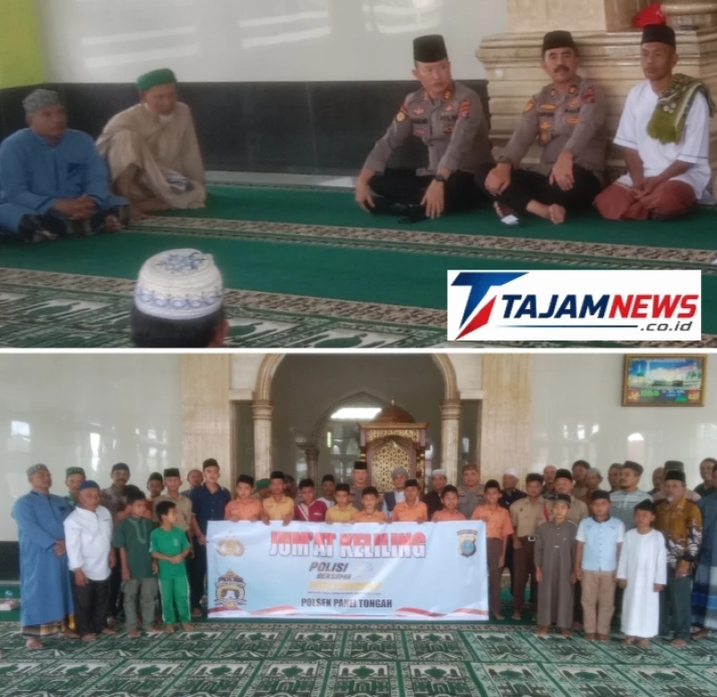 Polisi Bersama Masyarakat, Polsek Polsek Panei Tongah Gelar Jumat Keliling di Masjid Al,Hikmah Marjandi Embong. - TajamNews