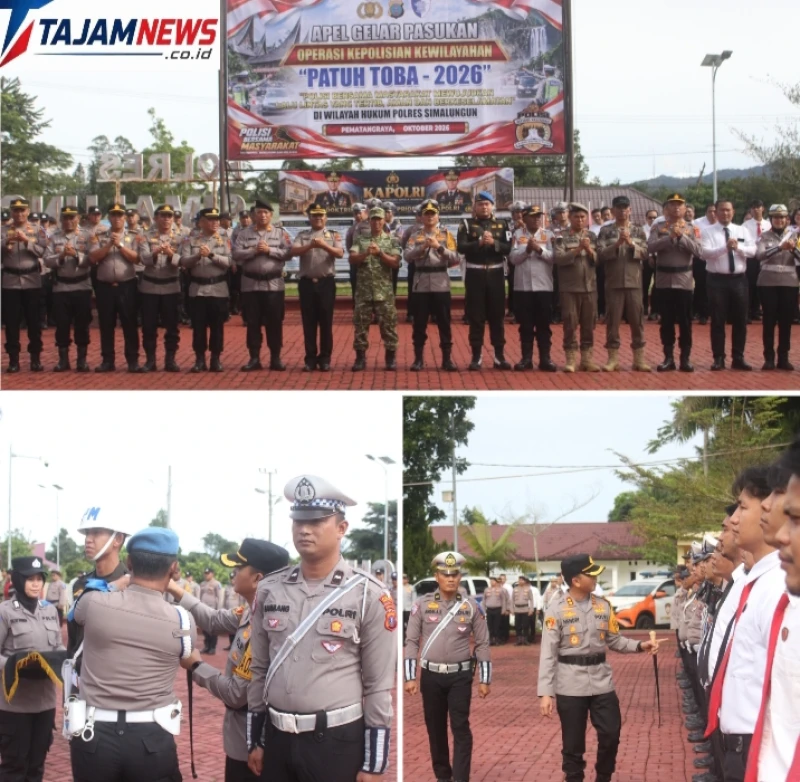 Apel Gelar Pasukan Operasi Patuh Toba-2026 Digelar di Mapolres Simalungun, Kapolres: Kepatuhan Berlalu Lintas Harus Jadi Budaya - TajamNews