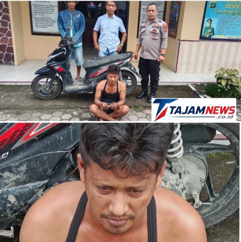 Gerak Cepat Warga dan Polsek Panei Tongah, Pelaku Pencurian Sepeda Motor Diringkus di Tengah Malam - TajamNews