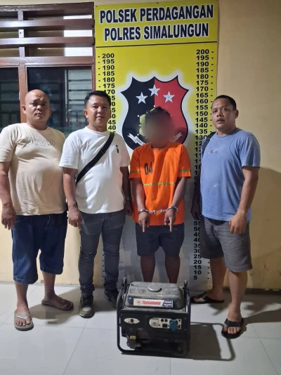 Dua Komandan Eks Brimob Kompak Beraksi, Polsek Perdagangan Langsung "Tancap Gas" Bekuk Maling Genset - www.tajamnews.co.id