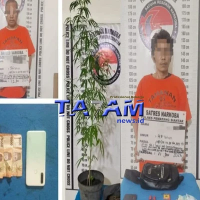 Satuan Reserse Narkoba Polres Pematangsiantar berhasil mengungkap dua kasus kepemilikan dan peredaran narkotika jenis ganja - www.tajamnews.co.id